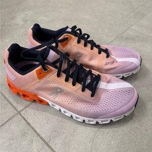 On Cloudflow Running Women's Pink/navy Athletic Shoes